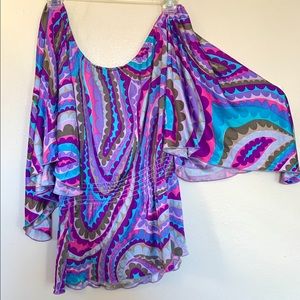 Trina Turk Flowy Multicolor Blouse Top